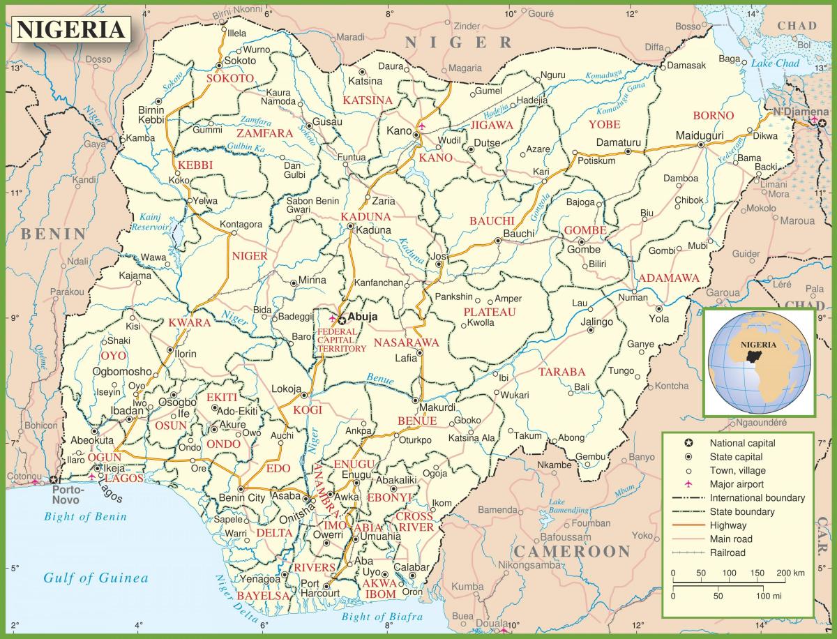 komplette Karte von nigeria