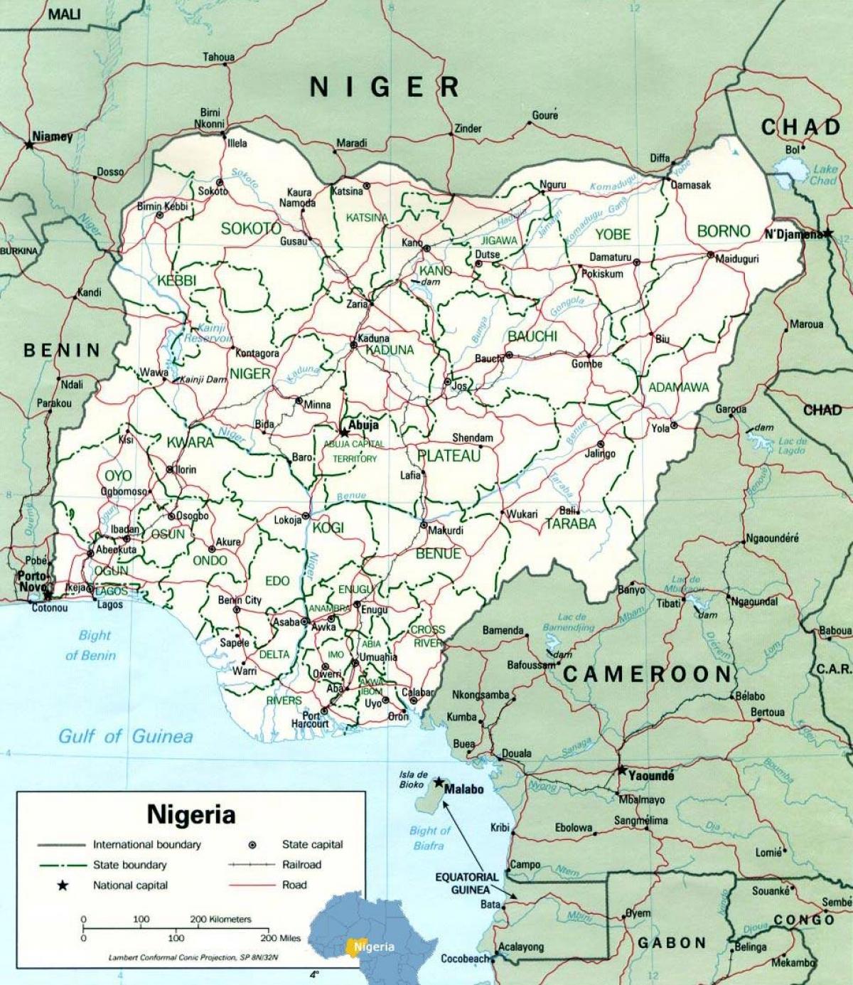 lagos, nigeria Karte Afrika