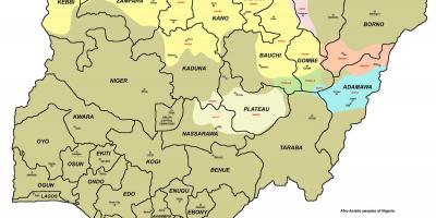 Karte von nigeria mit 36 Staaten