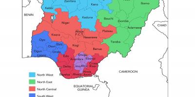 Nigeria Karte Geopolitischen Zonen Karte Von Nigeria Zeigt Geopolitischen Zonen West Afrika Afrika