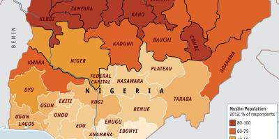 Karte von nigeria-religion