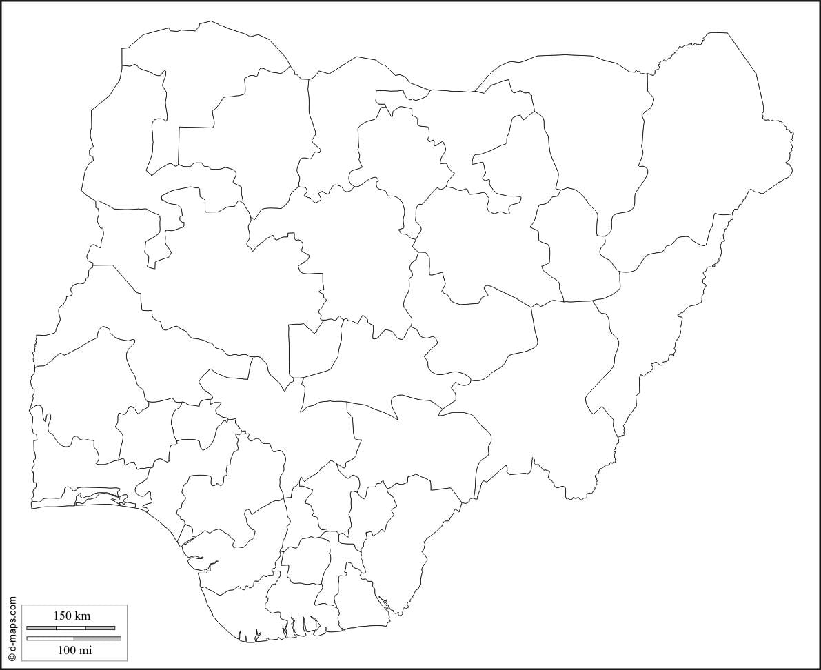 leere Karte von nigeria