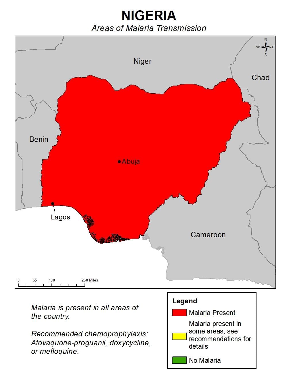 Karte von nigeria malaria
