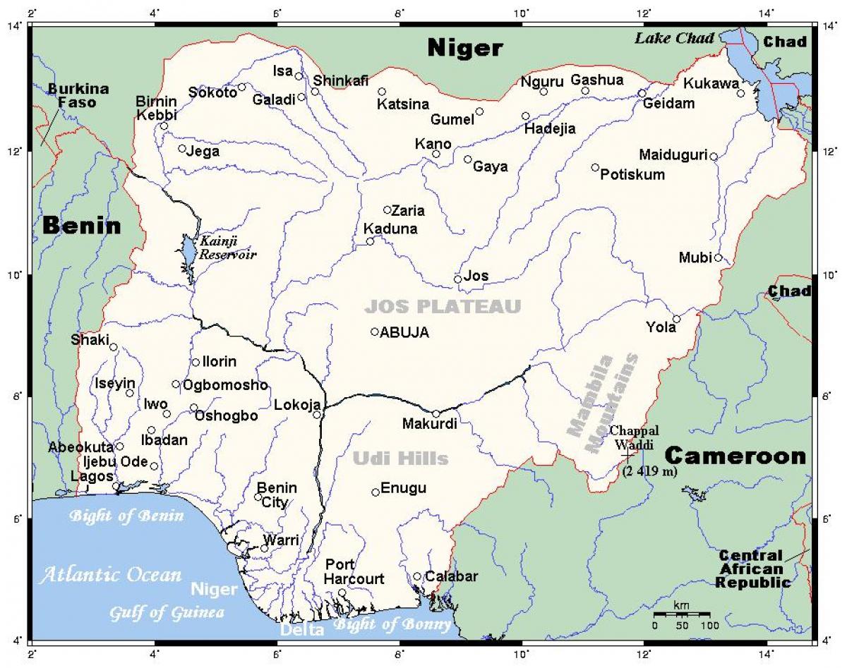 Flüsse in nigeria Landkarte