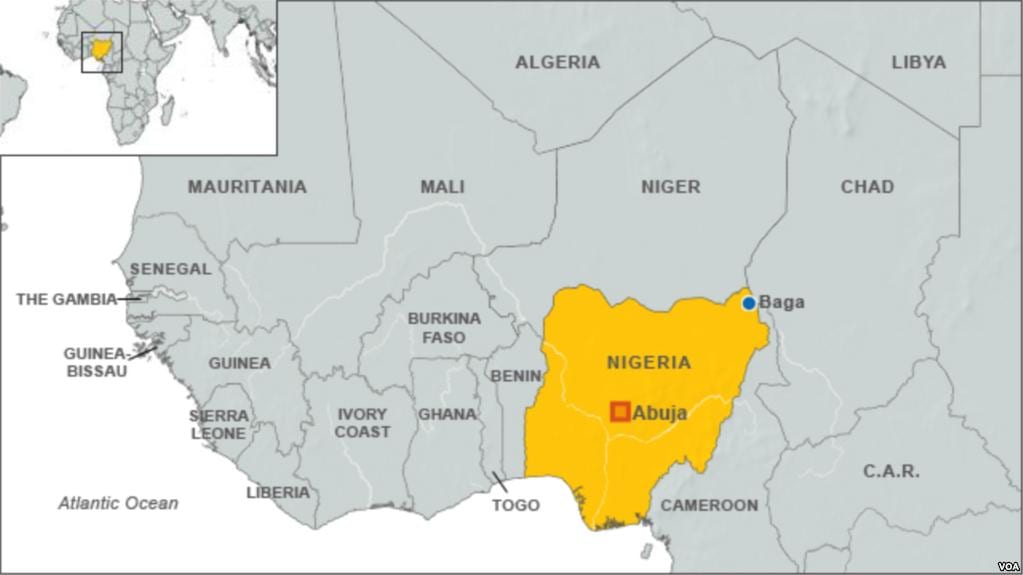 Karte von Nigerias Grenzen
