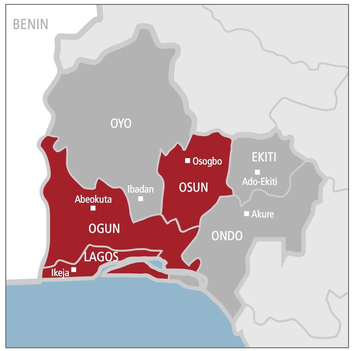 west-nigeria Landkarte