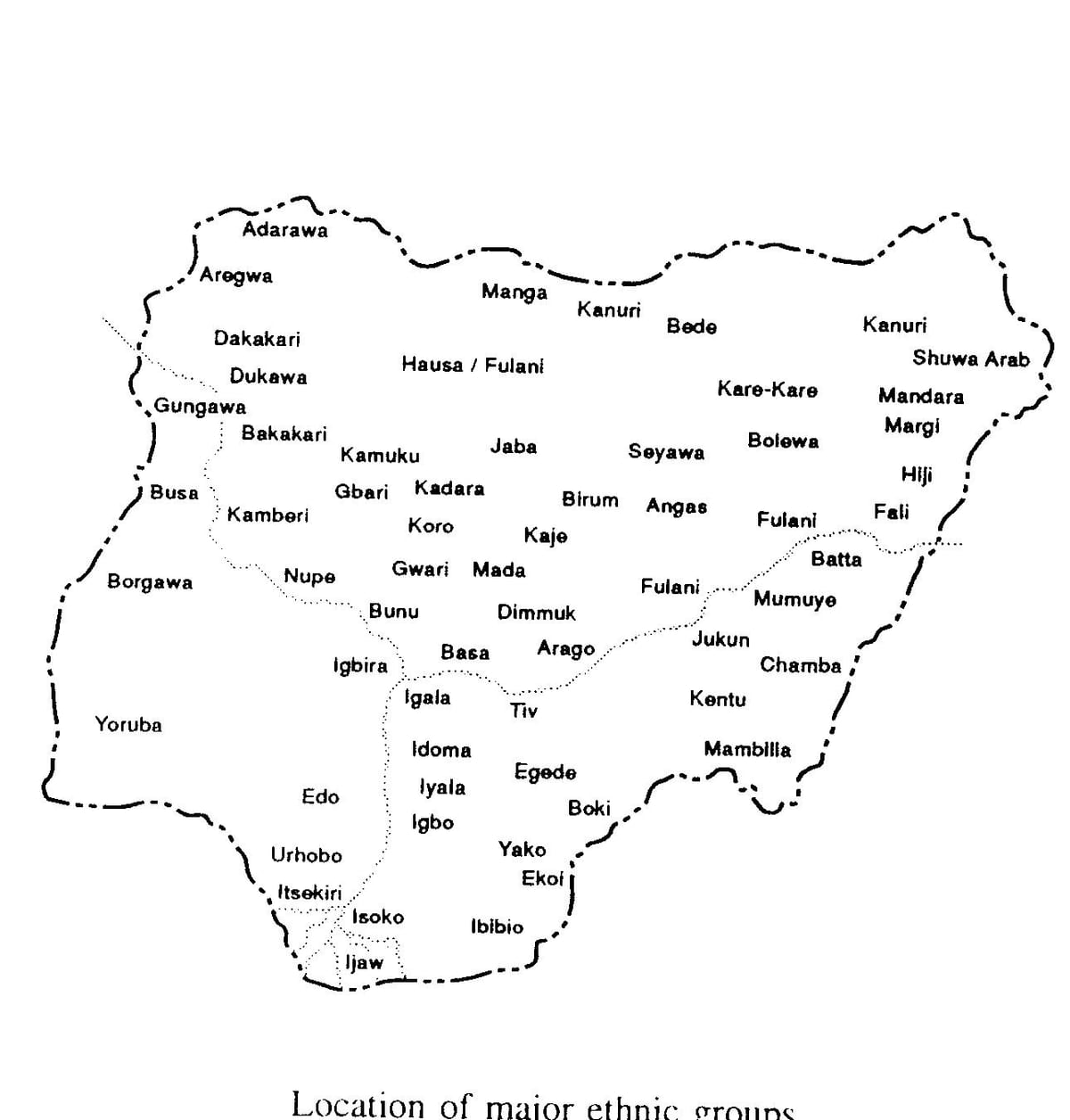 zeichnen Sie eine Skizze-Karte von nigeria