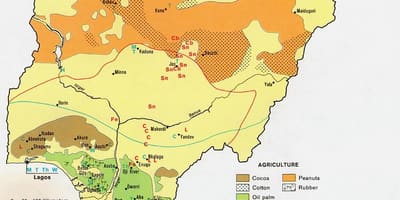 Karte der landwirtschaftlichen nigeria