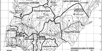 Karte der hydrologischen nigeria