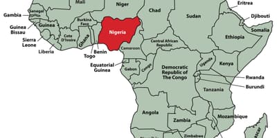 Karte von Afrika zeigt, nigeria