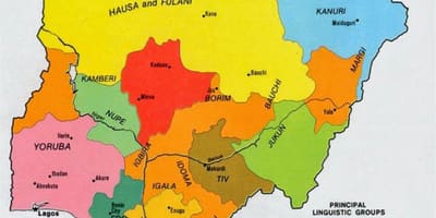 Karte von Nigerianischen Stämme