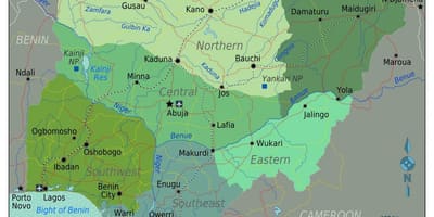 Nigeria Landkarte der Region