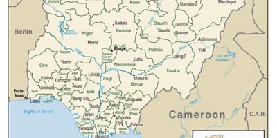 Karte von nigeria mit Städten