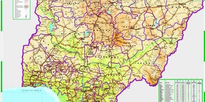 Karte von nigeria-Straße Entfernung
