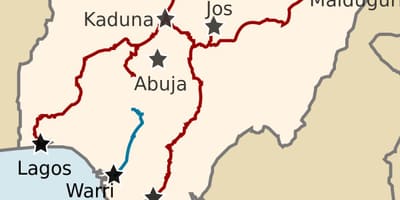 Karte von nigeria zeigt-Bahn-Linien