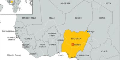 Karte von Nigerias Grenzen