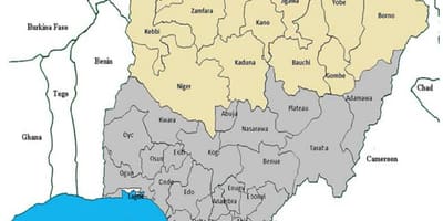 Karte von Nord-Nigerianischen Staaten