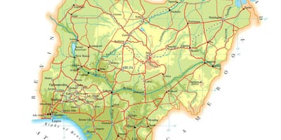 Karte von physischen nigeria