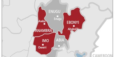 Karte von Süd-Ost-nigeria