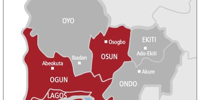 West-nigeria Landkarte