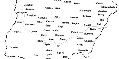 Zeichnen Sie eine Skizze-Karte von nigeria