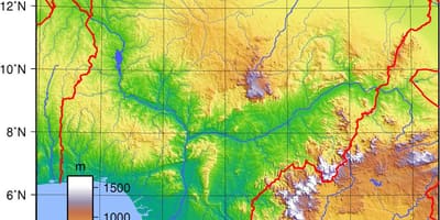 Karte von nigeria topographische
